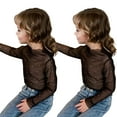thumbnail image 1 of LZHGirlshop 2PC Girls Mesh Tops Long Sleeve Hollow-out T shirt Children's Film Fashion Outside Wear Base Clothing Tee Shirt,10, 1 of 6