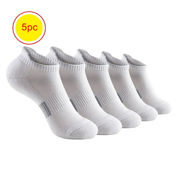 LZHGirlshop 5 Pairs No Show Men Socks, Low Cut Ankle Sock, Men Short Socks Casual Breathable Boat Socks Socks for Men,White,One size
