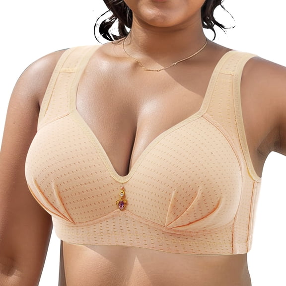 LZHGirlshop Bras for Women,Women's Bra Wire Free Underwear OnePiece Bra Everyday Comfortable Breathable Underwear BrasKhaki36