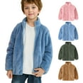 thumbnail image 1 of LZHGirlshop Coats for Kids Boys Girls Clearance Winter Warm Jacket Capless Solid Color Fashion Cute Long Sleeve Plush Children'S Outerwear with Zipper,Blue,6-7T, 1 of 8