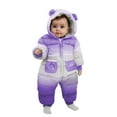 thumbnail image 1 of LZHGirlshop Cute Baby Boys Snowsuit New Born Girls Gradient Printed Zipper with Pocket Winter Coat Toddler Clothes ,Purple,3-4T, 1 of 8
