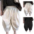 thumbnail image 1 of LZHGirlshop Girl's Wide Leg Loose Cotton Elastic Waist Trousers Casual Solid Color with Pocket Soft Pants,White,12M, 1 of 6