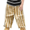 thumbnail image 1 of LZHGirlshop Toddler Baby Boy Girl Cotton Joggers Pants Casual Stripe Printed Drawstring Pocket Pants Infant Sweatpants Sweat Long Pants Fall Clothes,Yellow,9M, 1 of 6