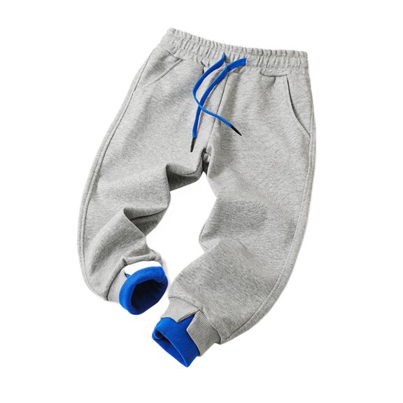 LZHGirlshop Toddler Boys Girls Sweatpants Casual Solid Color Cotton Active Jogger Pants Elastic High Waist Drawstring with Pockets Trousres,Gray,5T