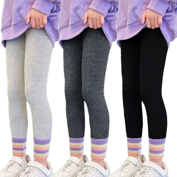 LZHGirlshop Toddler Girls Cute Stretch Athletic Leggings Little Kids High Waisted Solid Color Yoga Pants Ankle Length,Gray,5T