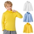 thumbnail image 1 of LZHGirlshop Unisex Toddler Baby Pullover Boys Girls Long Sleeve Soft Turtleneck High Neck Solid T-Shirt Tops Kids Cotton Shirt,Blue,18-24M, 1 of 7