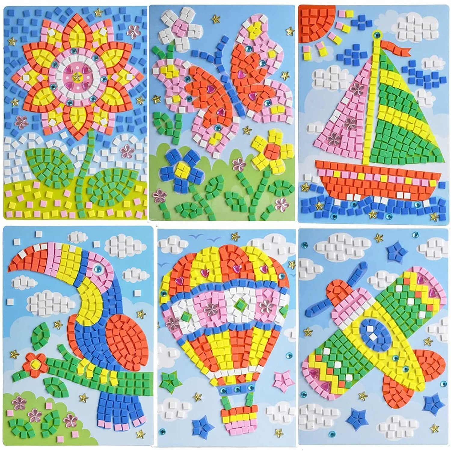 Mosaic Sticker Art Kits for Kids - Sticky Number Mosaic - Sticker Mosaics  for Kids - Stick Together Mosaic Sticker Poster - Sticky Mosaic for Kids  Set 3 : : Toys & Games