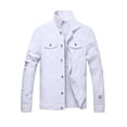 thumbnail image 1 of LZLER Casual Jean Jacket for Men Ripped Classic Denim Jacket, 1 of 5