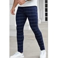 thumbnail image 1 of LZLER Casual Plaid Dress Pants for Men Stretch Flat-Front Chino Pants, 1 of 6