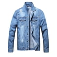 thumbnail image 1 of LZLER Classic Jean Jacket for Men Slim Denim Jacket with Hole, 1 of 5