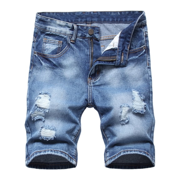 LZLER Distressed Jean Shorts for Men Ripped Classic Mens Denim Shorts
