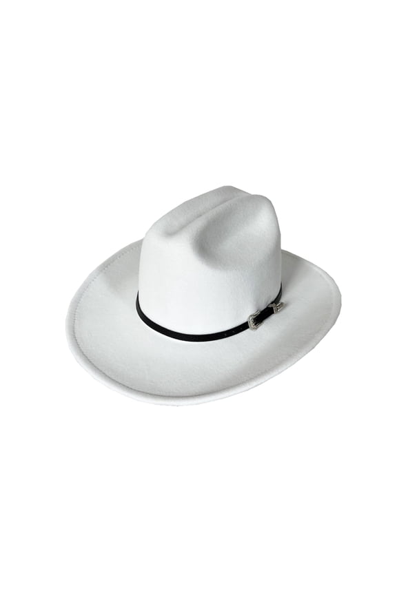 Fashion Western Cowboy Hat for Men Women Wide Brim Fedora Hat with Buckle Belt