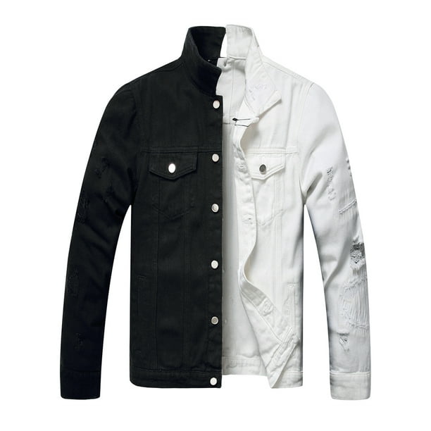 Mens color block denim jacket on sale