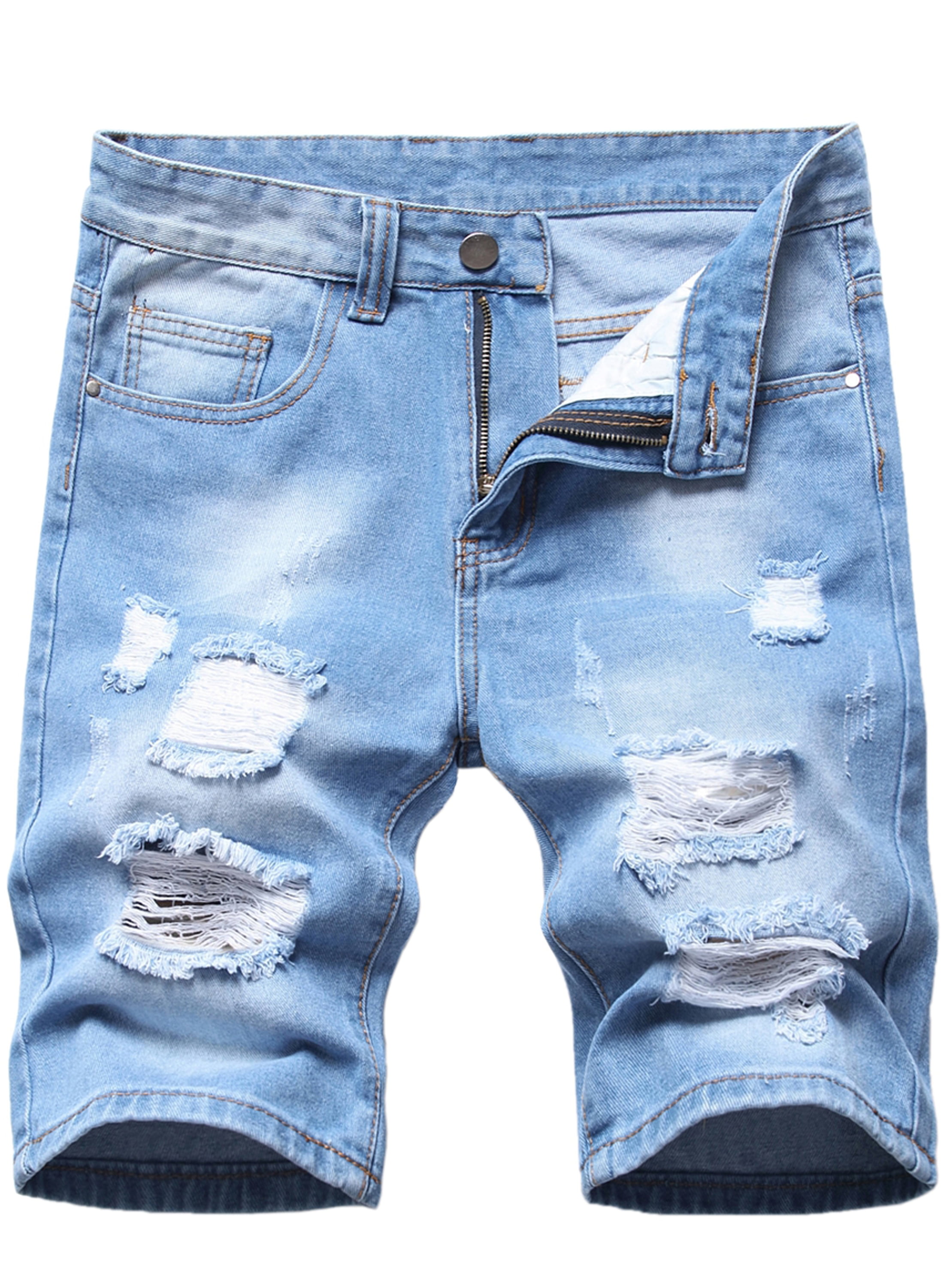 Ripped Knee-Length Denim Shorts – Lianox