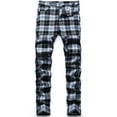 thumbnail image 1 of LZLER Mens Dress Pants Slim Fit Plaid Flat-Front Stretch Chino Pant, 1 of 6