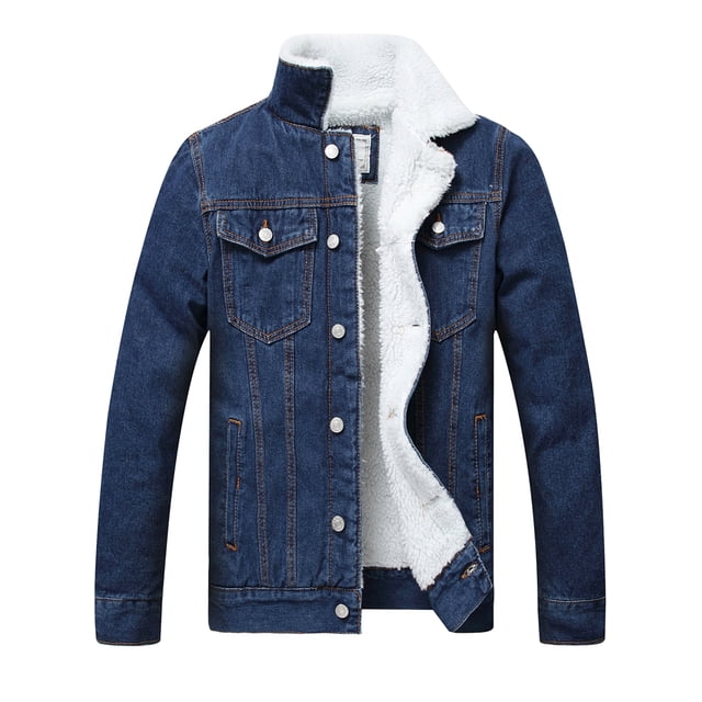 Mens Fleece Lined Denim Jacket