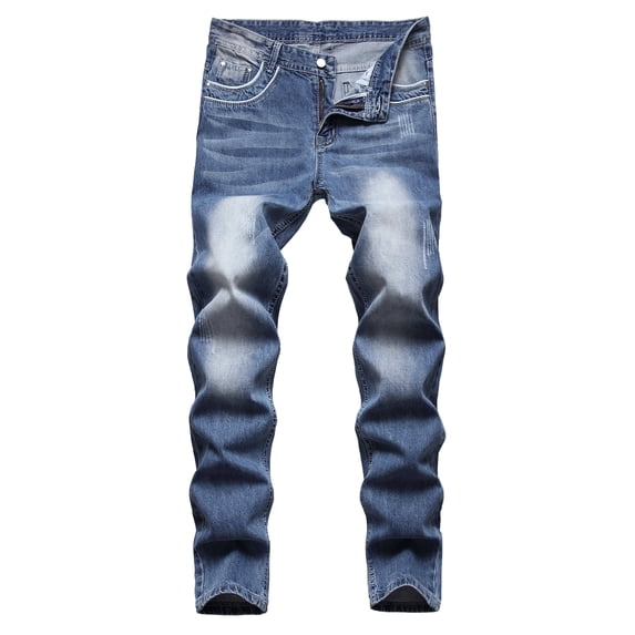 LZLER Mens Slim Jeans Distressed Fashion Straight Leg Jeans for Men