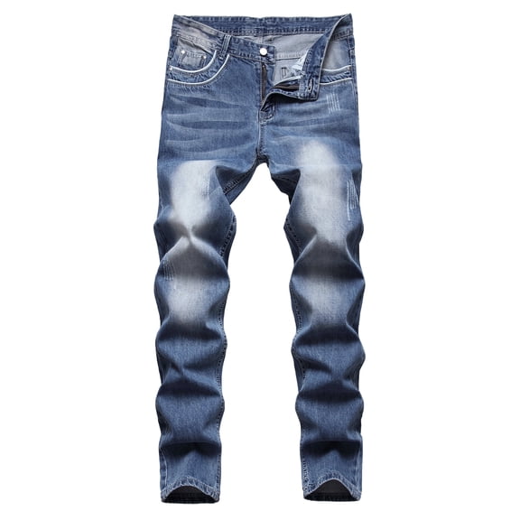 LZLER Mens Slim Jeans Distressed Fashion Straight Leg Jeans for Men