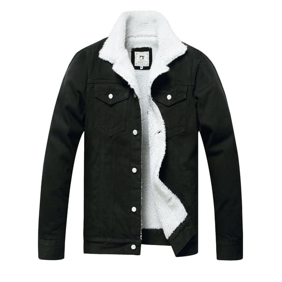 LZLER Mens Winter Jean Jacket Fleece Lined Denim Jacket for Men