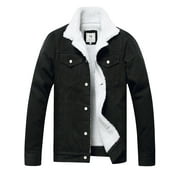 LZLER Mens Winter Jean Jacket Fleece Lined Denim Jacket for Men