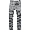 thumbnail image 1 of LZLER Slim Fit Plaid Dress Pants for Men Flat-Front Stretch Chino Pant, 1 of 6