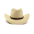 thumbnail image 1 of LZLER Straw Cowboy Hat for Women Men Woven Western Cowgirl Hat Sunshade Beach Hat, 1 of 1