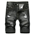 thumbnail image 1 of LZLER Stretch Jean Shorts for Men Ripped Denim Shorts Black Jeans Shorts, 1 of 6