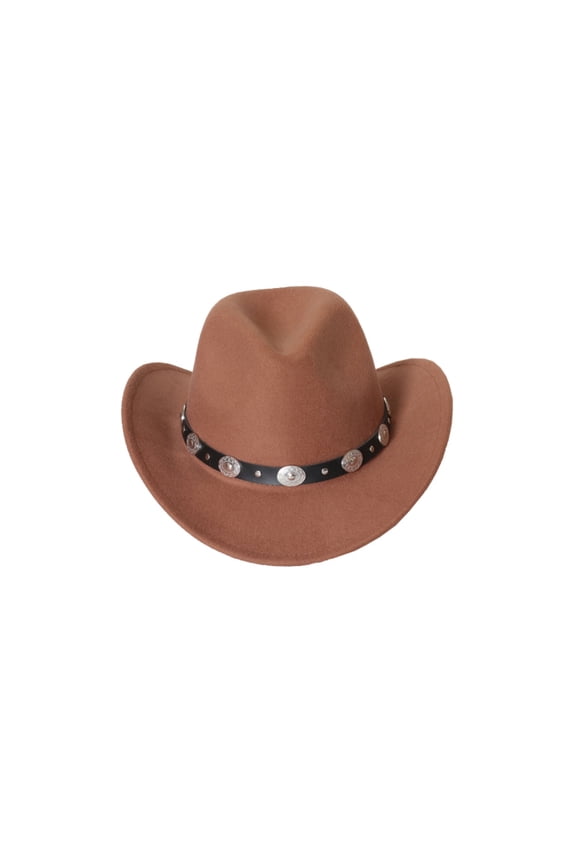 Western Cowboy Hat for Men Women Felt Wide Brim Cowgirl Hat with Strap