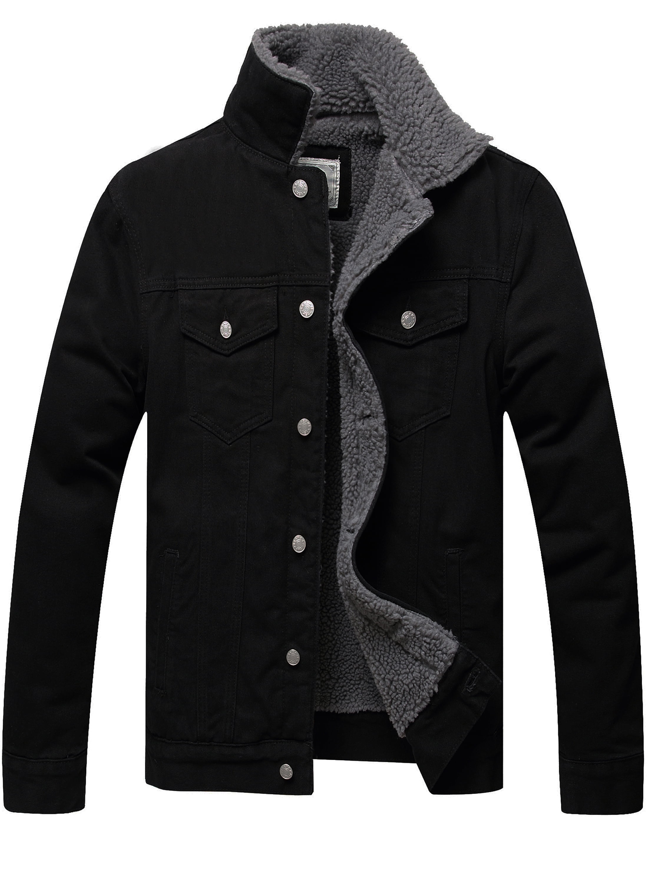 LZLER Winter Jean Jacket for Men Sherpa Lined Denim Jacket - Walmart.com