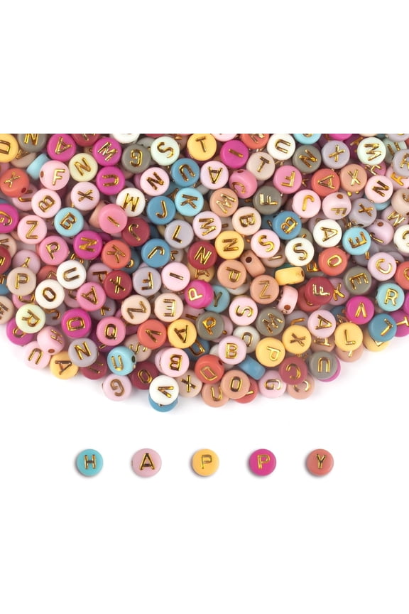 1000PCS Colourful Letter Beads for Threading,A-Z White Letter Beads and Colourful Heart Beads,for Jewellery DIY Making Crafts Bracelets Necklaces