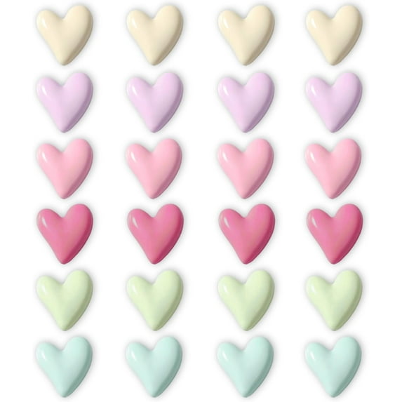 LZLINGMEI 24PCS Fridge Magnets Cute Love Heart Refrigerator Magnets, Decorative Magnets for Whiteboard Cabinet Locker, Lovely Fun Magnets for Classroom Home Kitchen Office