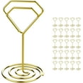 thumbnail image 1 of LZLINGMEI 26Pcs Table Number Holders, Elegant Place Card Holders, Picture Holders for Tables,Table Number Stands, Card Holder Stand photo holders for Table Centerpieces, Wedding Reception(Gold), 1 of 7