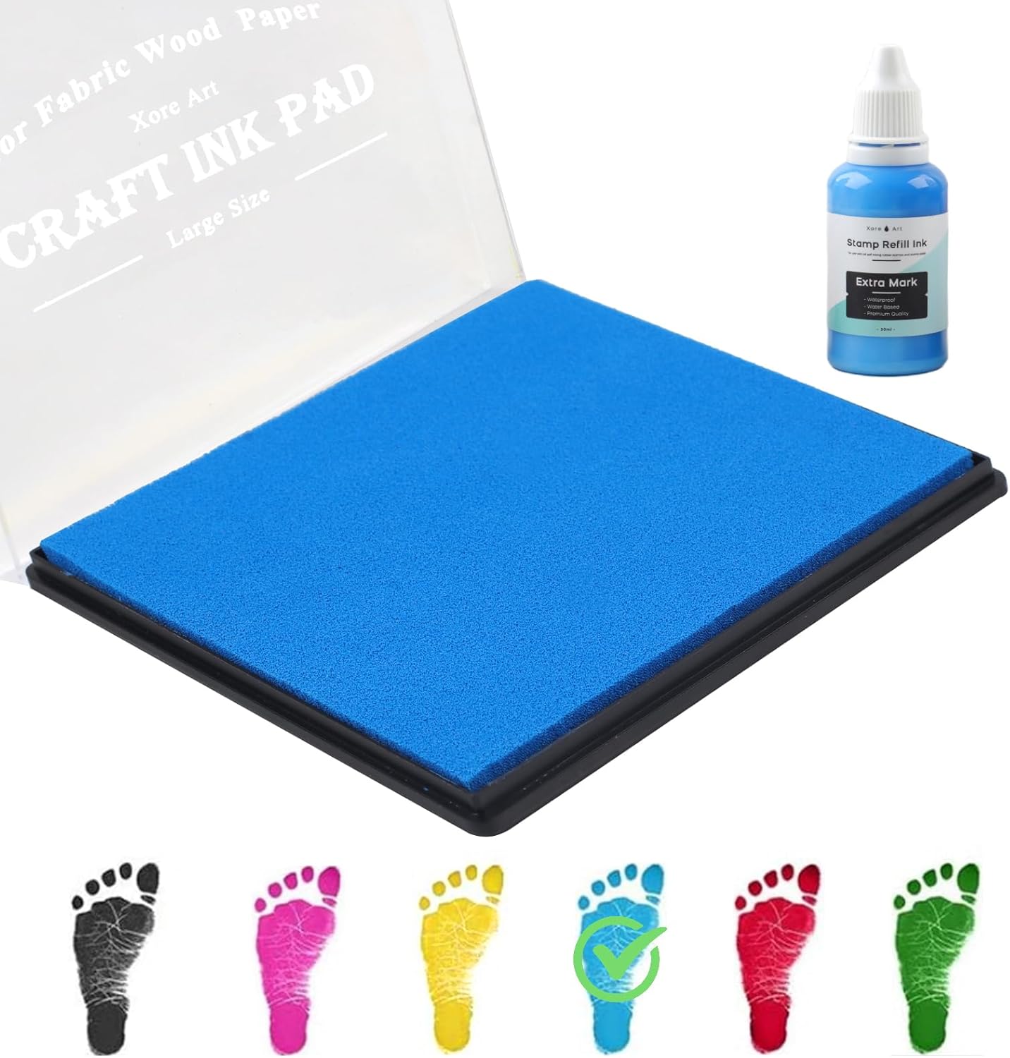 LZLINGMEI 5"x4'' Large Ink Pad Washable Stamp Ink Pad for Baby