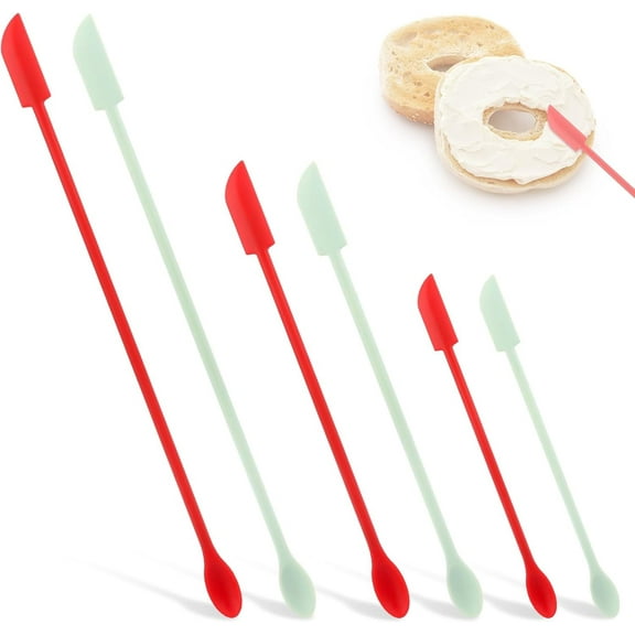 LZLINGMEI 6Pcs Mini Silicone Spatula, Dough Scraper Silicone Small, Mini Silicone Spatula,Small Silicone Dough Spatula Set