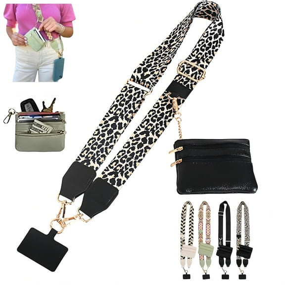LZLINGMEI Cell Phone Strap for Phone with Wallet Crossbody Phone String with Zipper Pouch,Phone Strap Crossbod