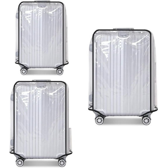 LZLINGMEI Clear PVC Luggage Cover Protectors Transparent Waterproof Sleeve for Wheeled Suitcases