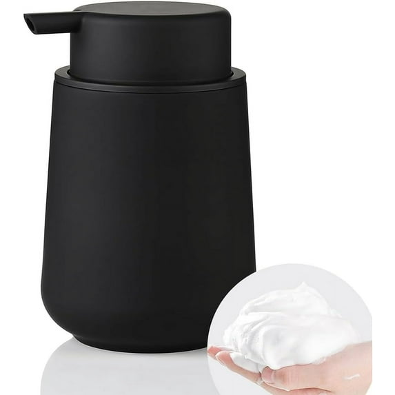 LZLINGMEI 1PC Foaming Hand Soap Dispenser Plastic,Modern Minimalist Style for Bathroom & Kitchen Countertop Refillable