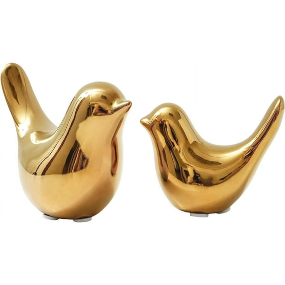 LZLINGMEI 2PCS Small Birds Statues,Home Decor Modern Style Birds Decorative Ornaments for Living Room, Bedroom,Office Desktop