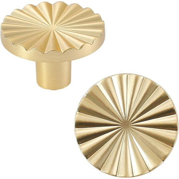 LZLINGMEI 2PCS Gold Cabinet knobs,Kitchen Cabinet Pulls with Vintage Cupboard Drawers Hardware Handles