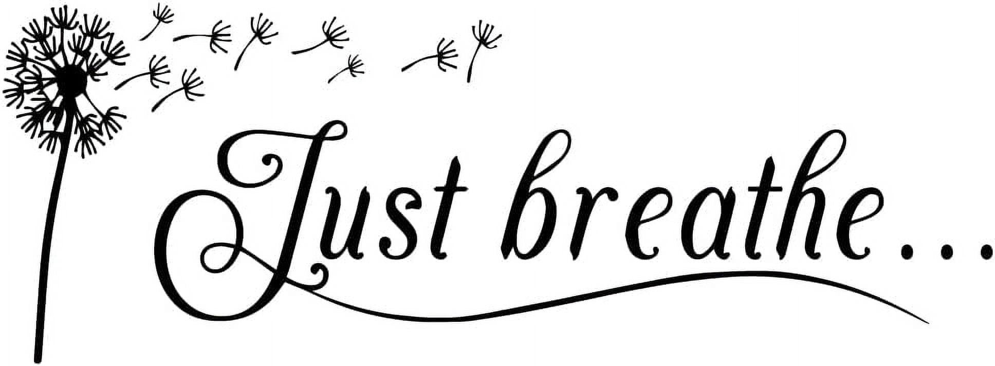 LZLINGMEI Just Breathe Vinyl Wall Decal Yoga Quotes Positive Relax Motto Art Letters Sayings Living Room Dcor Lettering