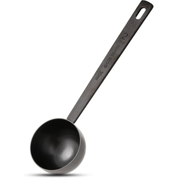 LZLINGMEI 1PC Tablespoon Coffee Scoop,4.7in Black Long Handle Stainless Steel Measuring Coffee Scooper(30 ml)