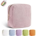 thumbnail image 1 of LZLINGMEI 1PC Corduroy Sanitary Napkin Storage Bag,Menstrual Pad Bag Tampon Holder for Purse(Pink), 1 of 13