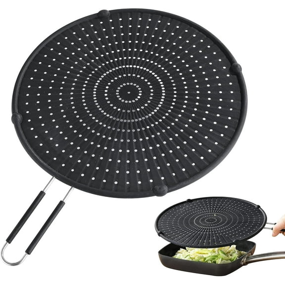 LZLINGMEI Splatter Screen for Frying Pan,Grease Splatter Guard, Heat-Resistant Splatter Guards for Frying, Silicone Splatter Guard for Everyday Cooking, Dishwasher Safe