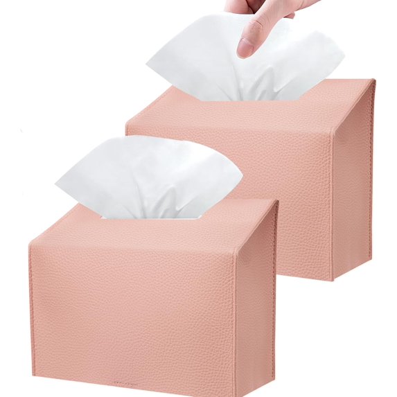 LZLINGMEI Tissue Box Cover Holder Compatible with Disposable Paper Hand Towels, Leather Paper Towel Dispenser for Tabletop, Bathroom,Office
