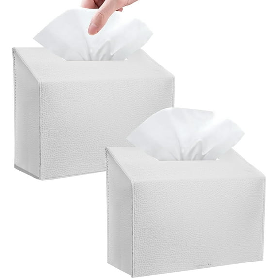 LZLINGMEI Tissue Box Cover Holder Compatible with Disposable Paper Hand Towels, Leather Paper Towel Dispenser for Tabletop, Bathroom,Office