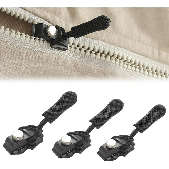 LZLINGMEI Universal Zipper Repair Kit for Jackets, Luggage, Bags, and Backpacks Clothing Artifact - Easy and Instant Zipper Replacement (Black, SML)