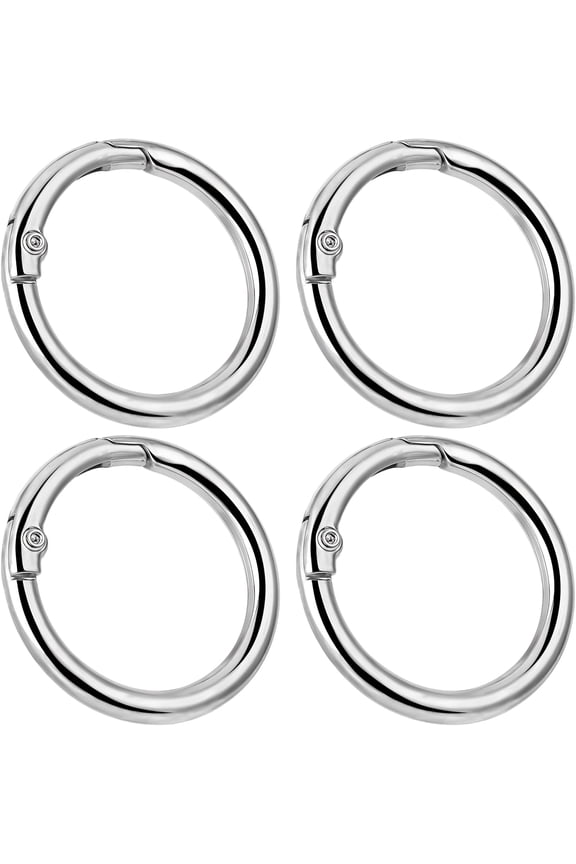 carabiner round 25 mm, 4 pieces key rings stainless steel key ring carabiner ring carabiner snap hook key ring DIY key chain accessories for keys crafts
