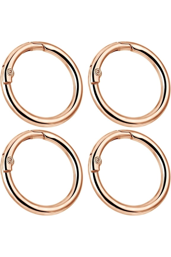 carabiner round 25 mm, 4 pieces key rings stainless steel key ring carabiner ring carabiner snap hook key ring DIY key chain accessories for keys crafts