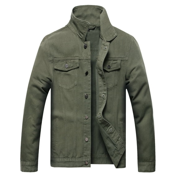 LZNEV Jean Jacket for Men, Fashion Mens Denim Jacket Washed Classic Casual Distressed Ripped Slim Fit Trucker Jacket