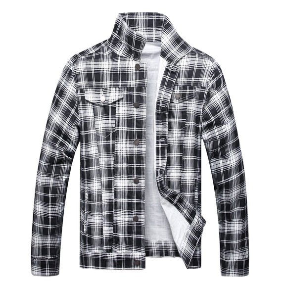 LZNEV Jean Jacket for Men, Fashion Mens Denim Jacket Washed Classic Casual Distressed Ripped Slim Fit Trucker Jacket